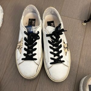 Golden Goose Hi Star Snakeskin Star Sneakers